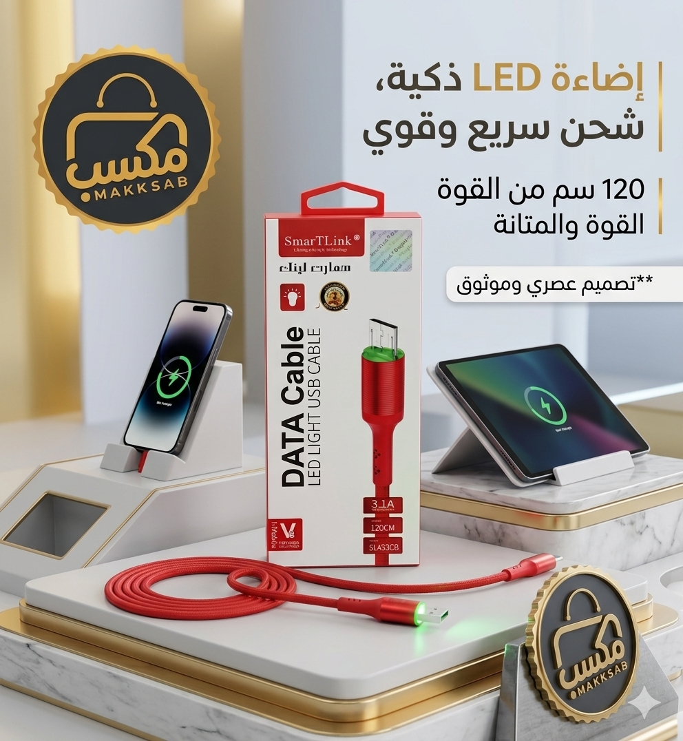 كابل بيانات SmarTLink موديل SL433CB (LED Light USB Cable)
